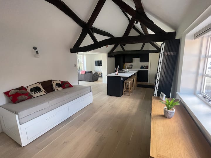 Pohodlný priestor s rozkladacou pohovkou pre 2 jednolôžka. Obrazovky sú k dispozícii na oddelenie od kuchyne. 