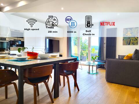 Le Panoramique: Zen apartment with stunning views