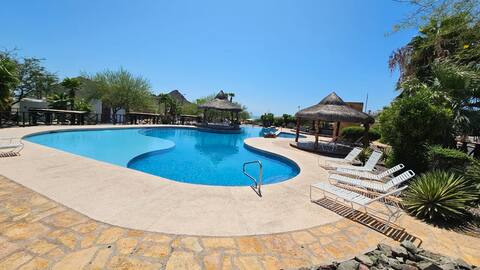 Beach view, pool, terrace, private beach