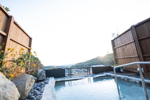Enjoy a completely private space with a flowing hot spring at the entire private hot spring inn, hou