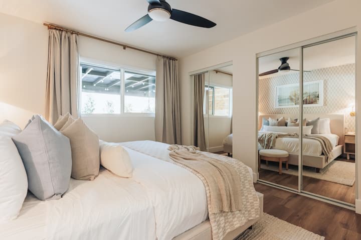 Bedroom #2 is 11' x 11' and includes a King Bed, dual closets, and it's own private en-suite bathroom. This home is great for families or friends that don't want to compromise on just one primary bedroom.