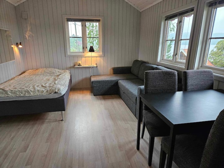 Kiambatisho kilicho na jiko, jiko dogo, kitanda cha sentimita 120 na kochi la kulala (sentimita 140). 