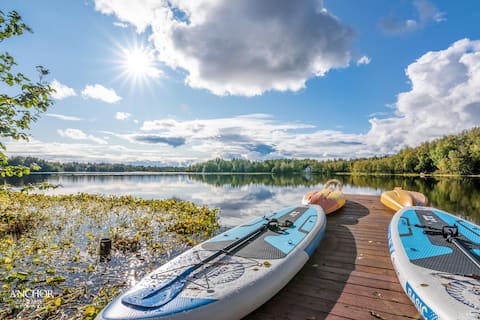 Lakefront, Firepit, Kayaks~Alaska Lake House Oasis