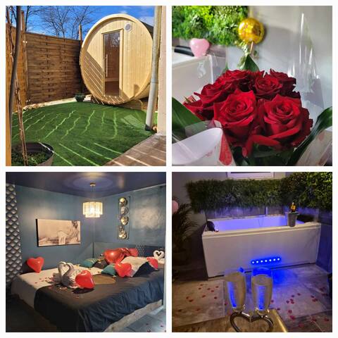 Romantic suite with spa and outdoor sauna