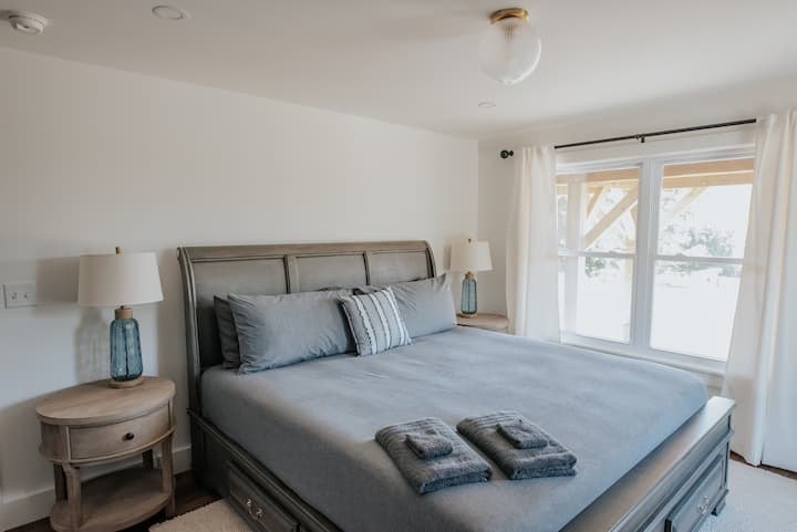 Master room with King Bed on first floor with ensuite bathroom