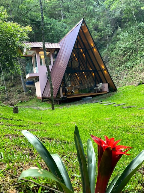 Just you, a cabin, and a waterfall