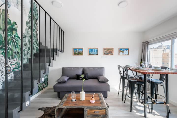 Apartamento mobiliado com 1 quarto e terraço com churrasqueira em San Telmo