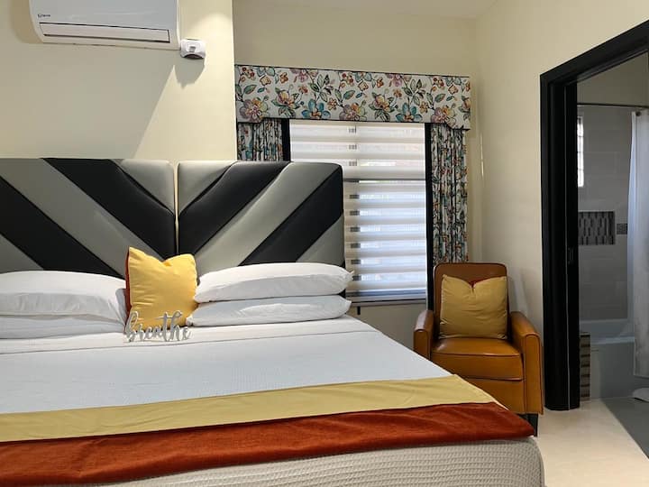 Each bedroom is equipped with tropical themed drapery that features block-out lining for your privacy. This means you can control the amount of light and maintain your privacy according to your preferences by opening or closing the drapes.
