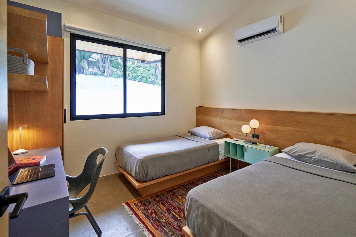 2-Twin size beds; work space desk with chair 