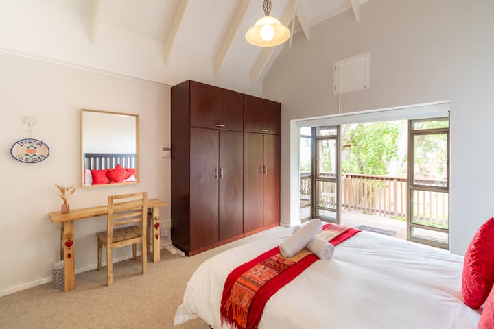 Bedroom 1 (Main Bedroom with en-suite bathroom) and ample cupboard space as well as a work desk