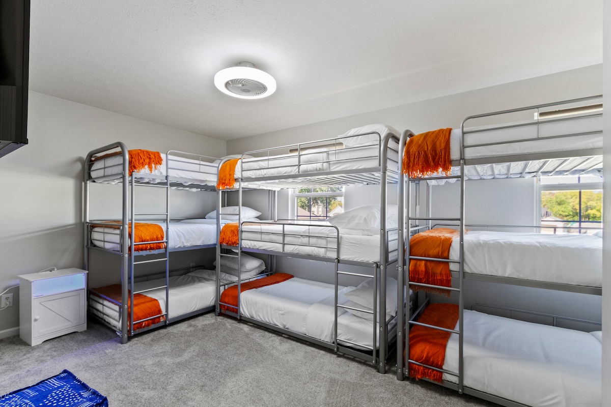 Families with teenagers love this room; they can have all their friends in the same room, each in their own beds, making it super comfy and fun