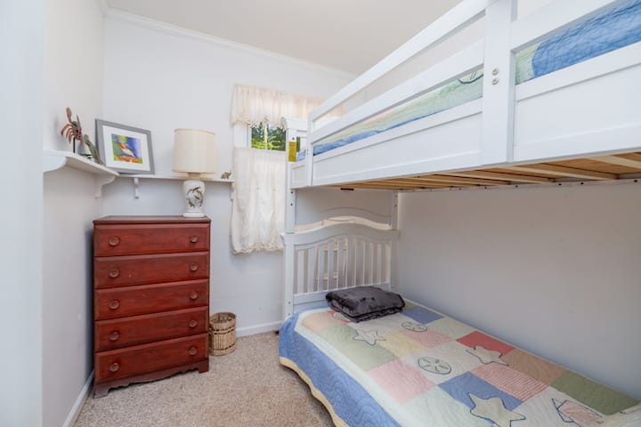 Two bunk beds, sleeping accommodations for four.