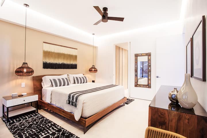 Primary bedroom with ensuite bath.