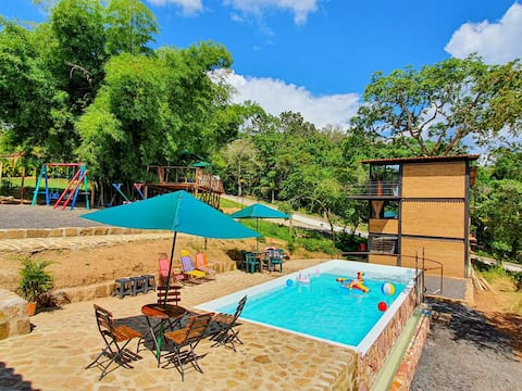 Spectacular country estate with outdoor pool.