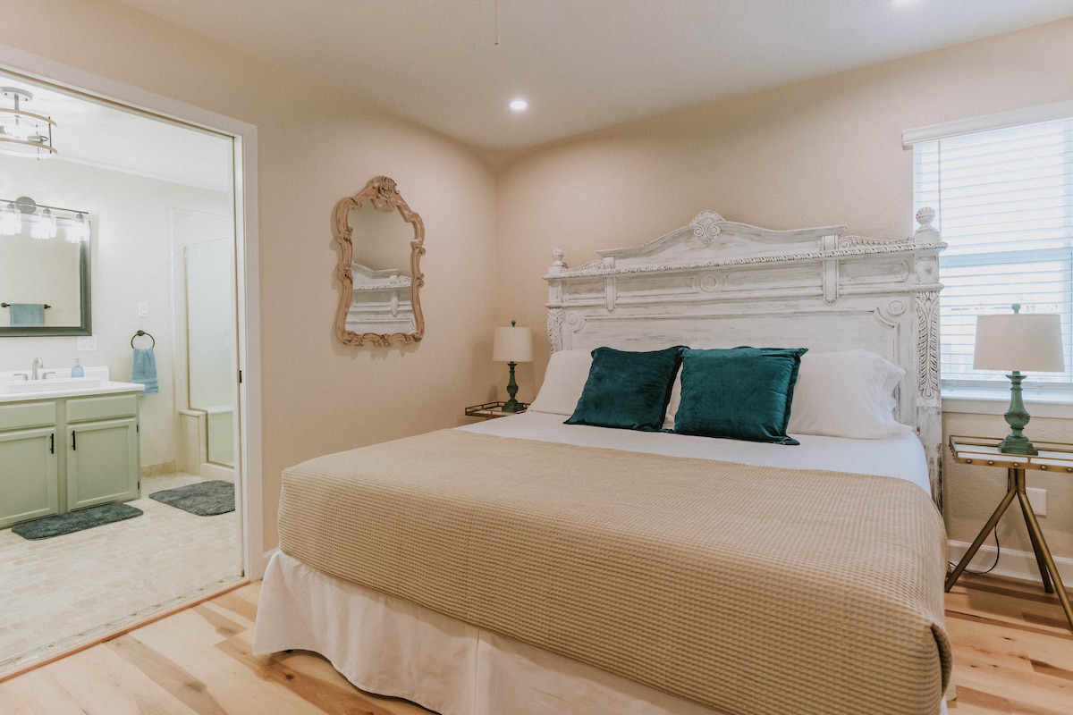 Master Bedroom has King bed and attached bathroom 