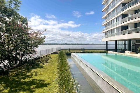 Premium apartment with pool and river views