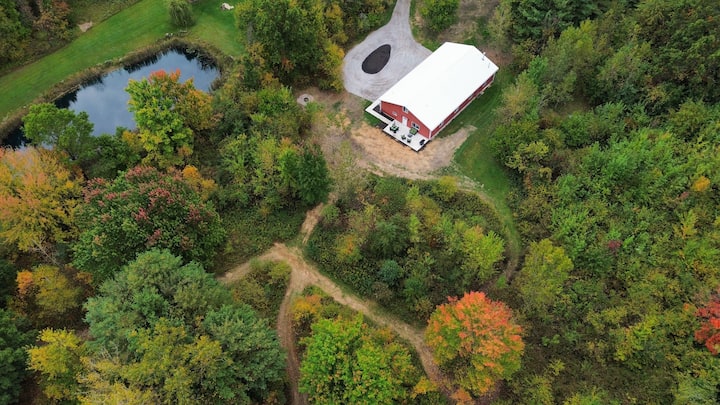 The Barn on Woodhaven on 4+ acres of woods.