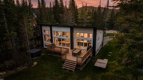 Chalet Le Scarlet-Nature-Spa-Foyer-Lac-Montagne
