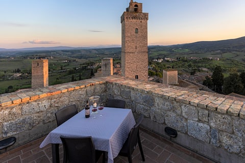 Medieval tower experience with panoramic rooftop