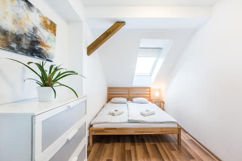 Attic flat with air conditioning, self check-in