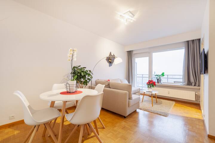 Modern apartment with panoramic view over Antwerp