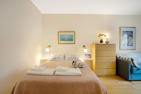 Successful Airbnb property: Clean, calm Stockholm studio with personal welcome in Kungsholmen