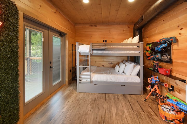 Bunk Room in Game Room - Full over full with a twin trundle bed. 