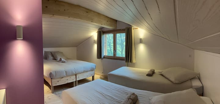 Chalet-Gîte Mauve - Chambre quadruple