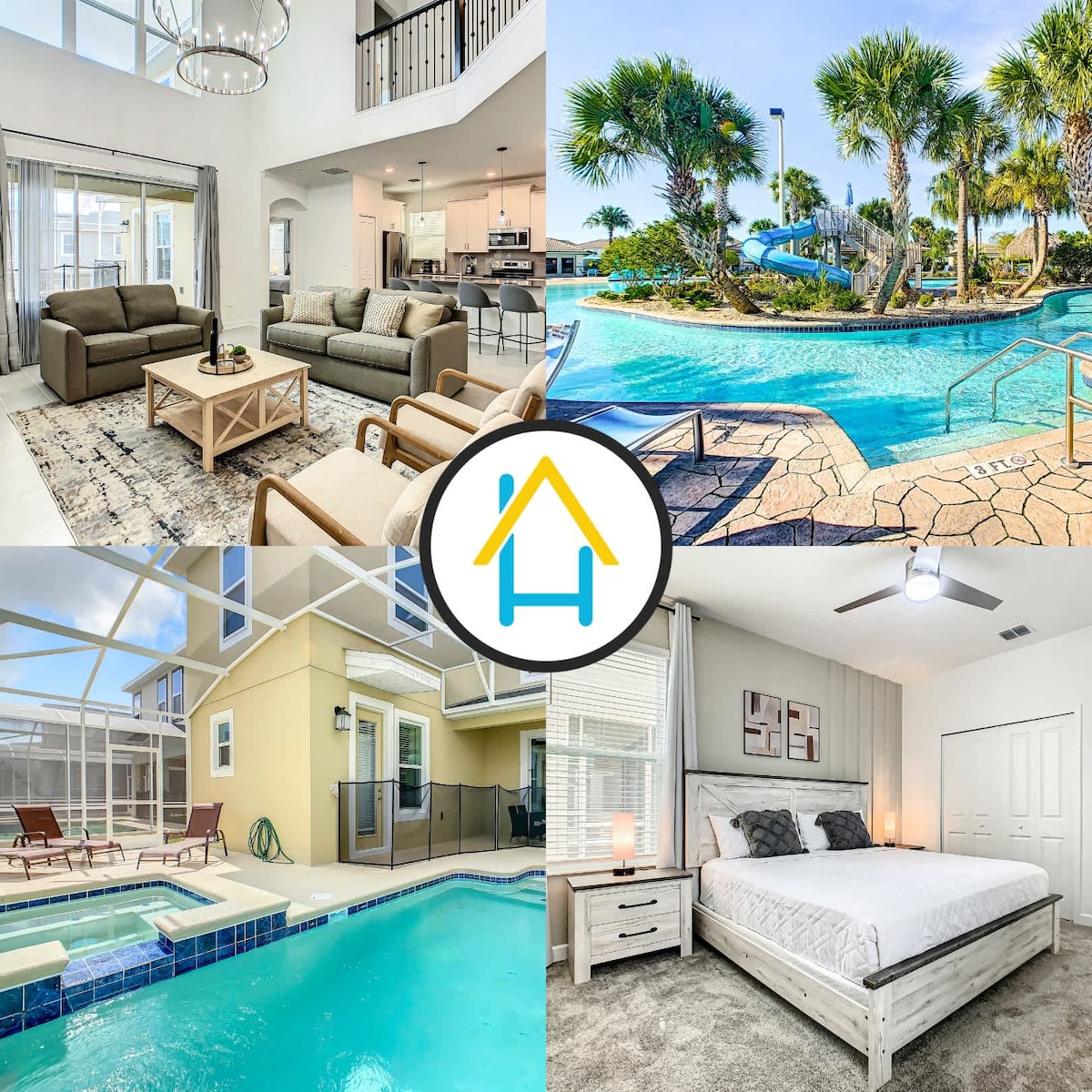 Sunny Escape/ Private Pool, Jacuzzi & Waterpark - Houses for Rent