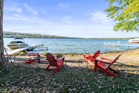 Honeoye Cottage | 50' Lakefront | Dock | FLX