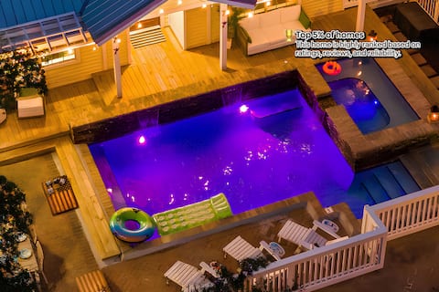 3min walk to private beach, saltwater spa & pool