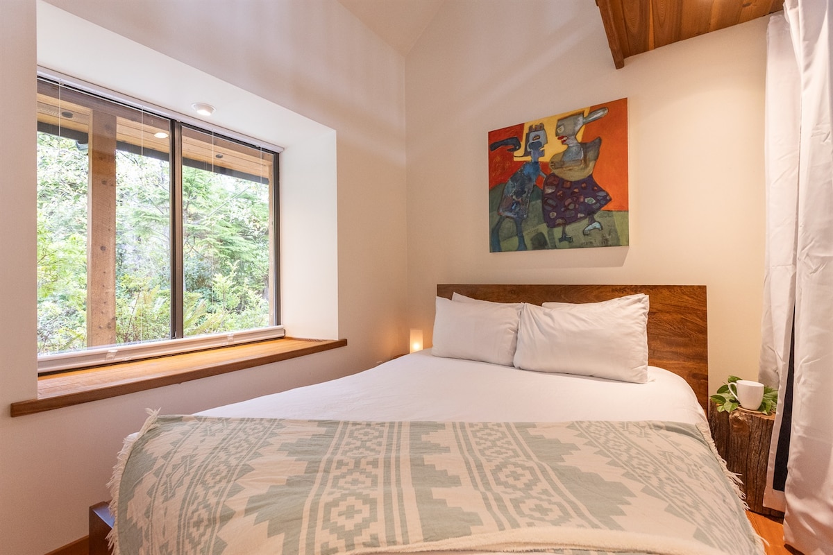 ห้องนอนสไตล์ลอฟท์ชั้นหลัก (ไม่มีผนัง)