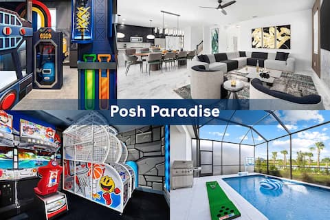 Posh Paradise | Luxe pool & game loft, near Disney