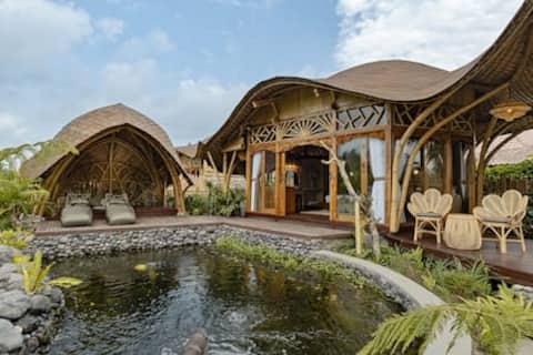 Natural Eco 1BR Bamboo Villa in the rice paddies