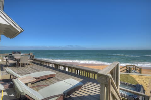 Beachfront Oasis w/ Game Room, Hot Tub & Ocean Vie