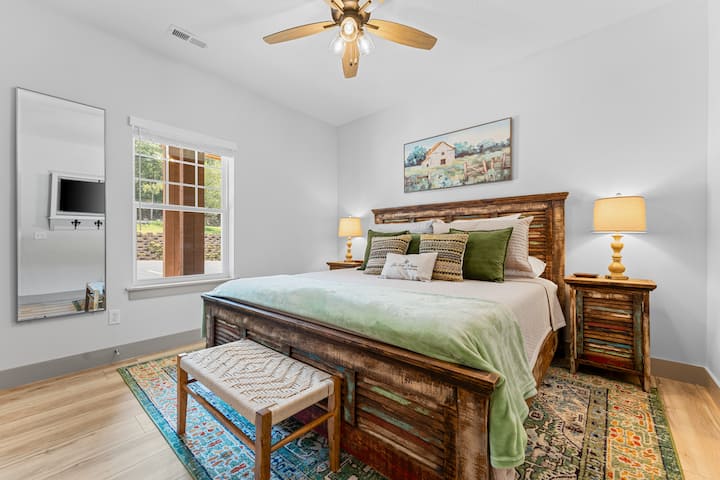 Bedroom #2 
Rest easy in this tastefully decorated bedroom with rustic furnishings and soft green accents.