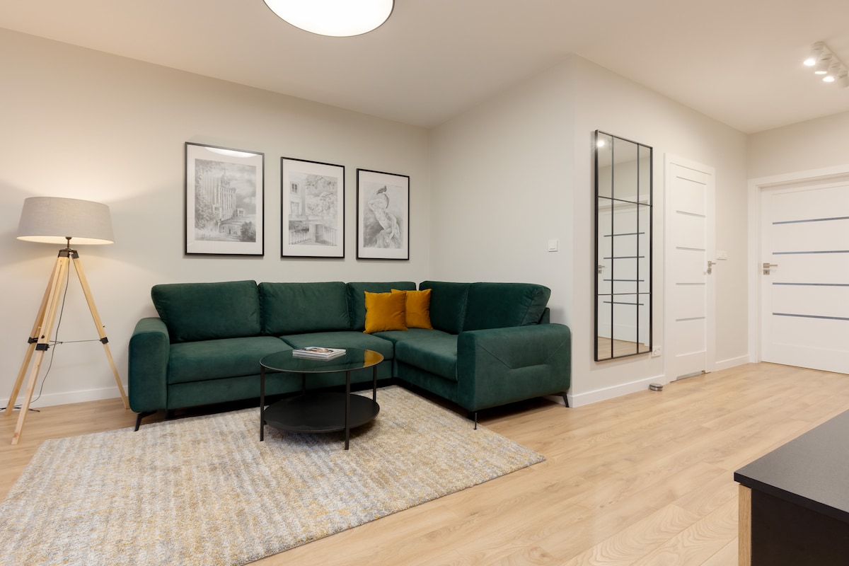 להירגע על הספה הנוחה שניתן להמיר למיטה זוגית.