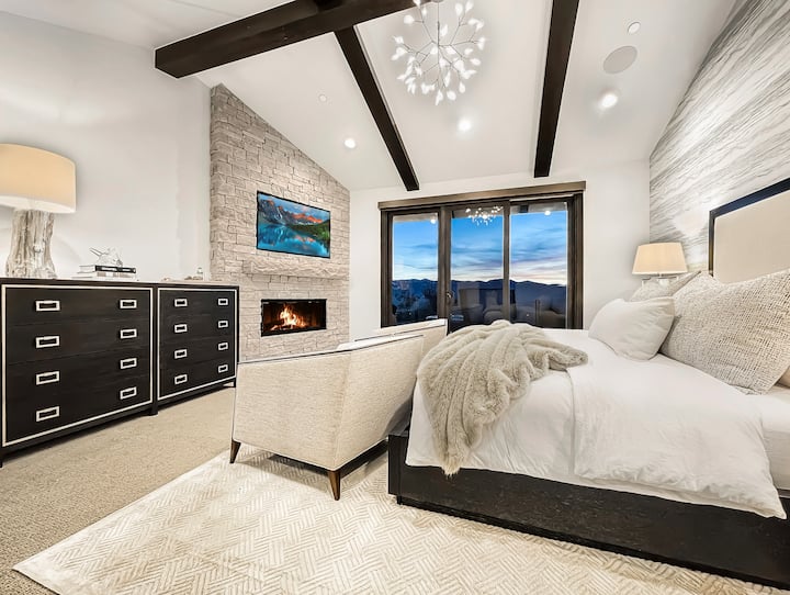 ...the first king suite. It boasts a smart TV, a gas fireplace, and access to the patio.