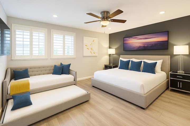 Ძირითადი აპარტამენტი - საწოლი და ორადგილიანი საწოლი (2 საწოლი)