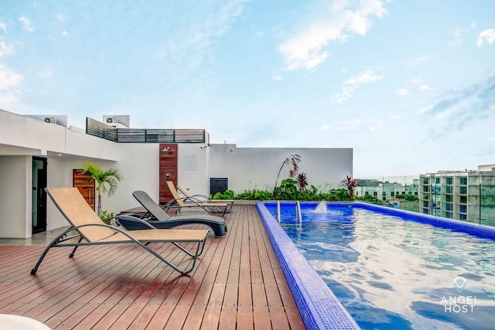 Vibrant Condo By 5th Ave | Roof Pool | Gym | Bbq - Playa del Carmen