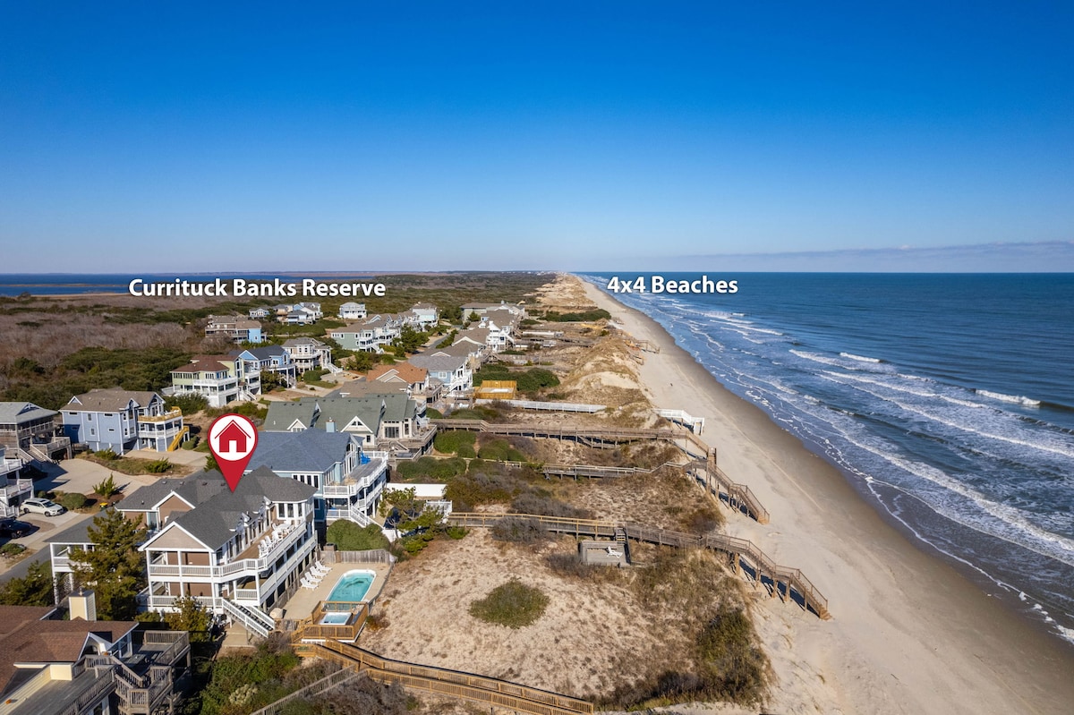 Oceanfront, Pool & Hot Tub, Game Room, EV Charger