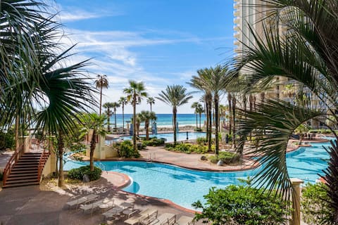 Gulf-view condo w/ resort pool and beach access