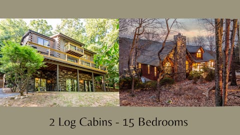 Sprawling 15 BR Log Haven Great for Reunions