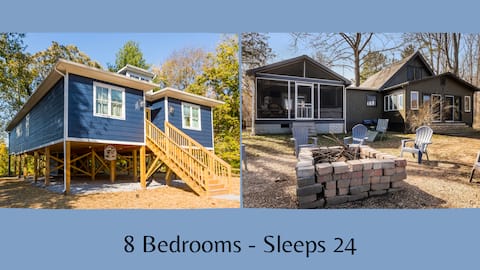 Epic River Getaway | 2 Luxe Chalets w/ Hot tubs