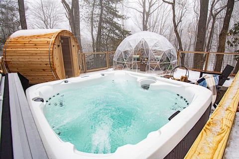 OPEN MT Luxe A-Frame w/ Dome, Hot Tub & Sauna