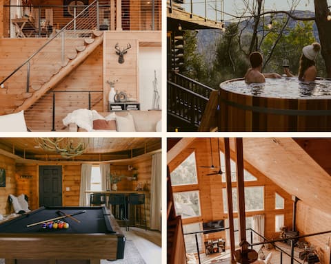 Award-Winning A-Frame Chalet w/ Cedar Tub & Views