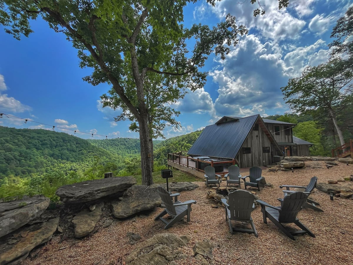 Wraparound deck with valley views