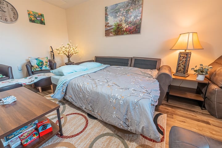 Sofa by day, cozy bed by night.