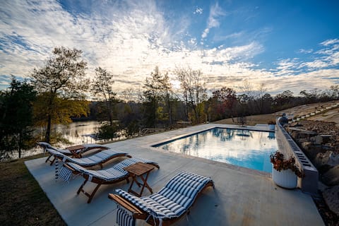 Luxury Lakefront Estate w/ Pool & Dock | Sleeps 24