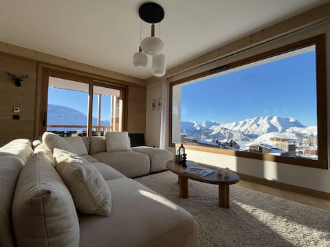 Airbnb performant: Panoramic and splendid 4 bedrooms, on slopes with à Huez